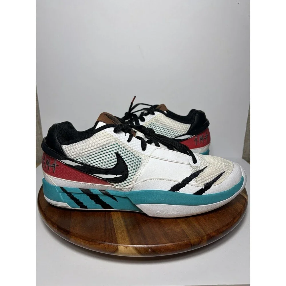 Men's Size 9 - Nike Ja 1 Reverse Scratch Basketball Shoes Red/Blue FV5957-100